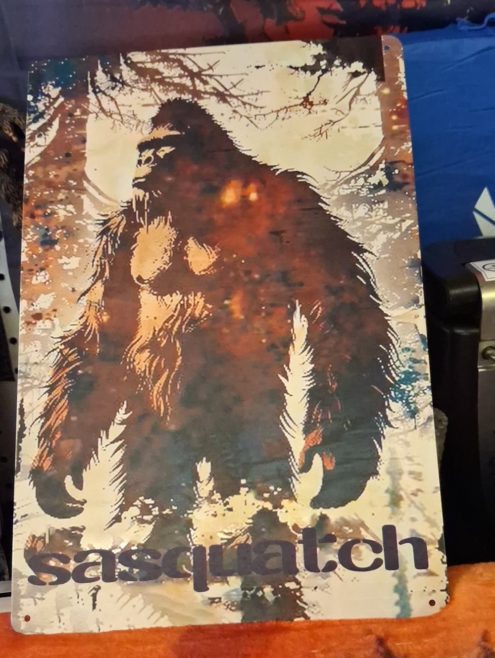 Sasquatch Wall Art Print - Brown and Cream